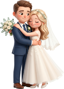 Cool Chibi Wedding Couple with Rock-On Gesture, a confident PNG illustration 36 - Cool Chibi Wedding Couple with Rock-On Gesture, a confident PNG illustration Free PNG Download