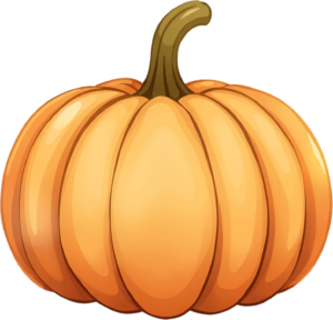 Discover a classic round orange pumpkin, a versatile Autumn PNG illustration for various projects.