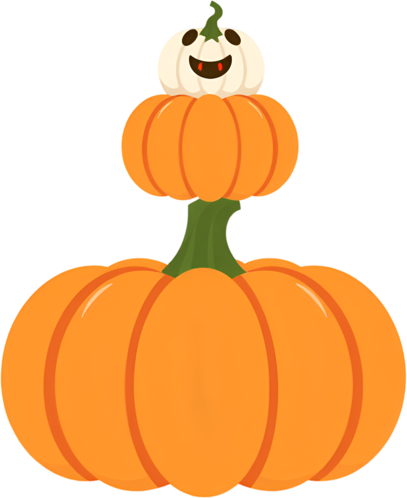 - Envision a delightful stacked pumpkin with a spooky ghost top, a charming Autumn Halloween PNG illustration. Free PNG Download