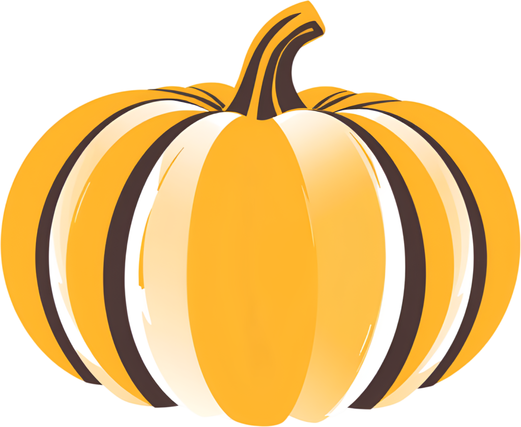 Utilize this unique striped pumpkin design, an eye-catching Autumn decorative PNG illustration for modern themes. 1 - Utilize this unique striped pumpkin design, an eye-catching Autumn decorative PNG illustration for modern themes. Free PNG Download
