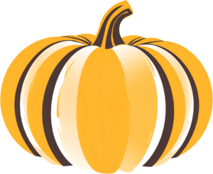 Utilize this unique striped pumpkin design, an eye-catching Autumn decorative PNG illustration for modern themes.