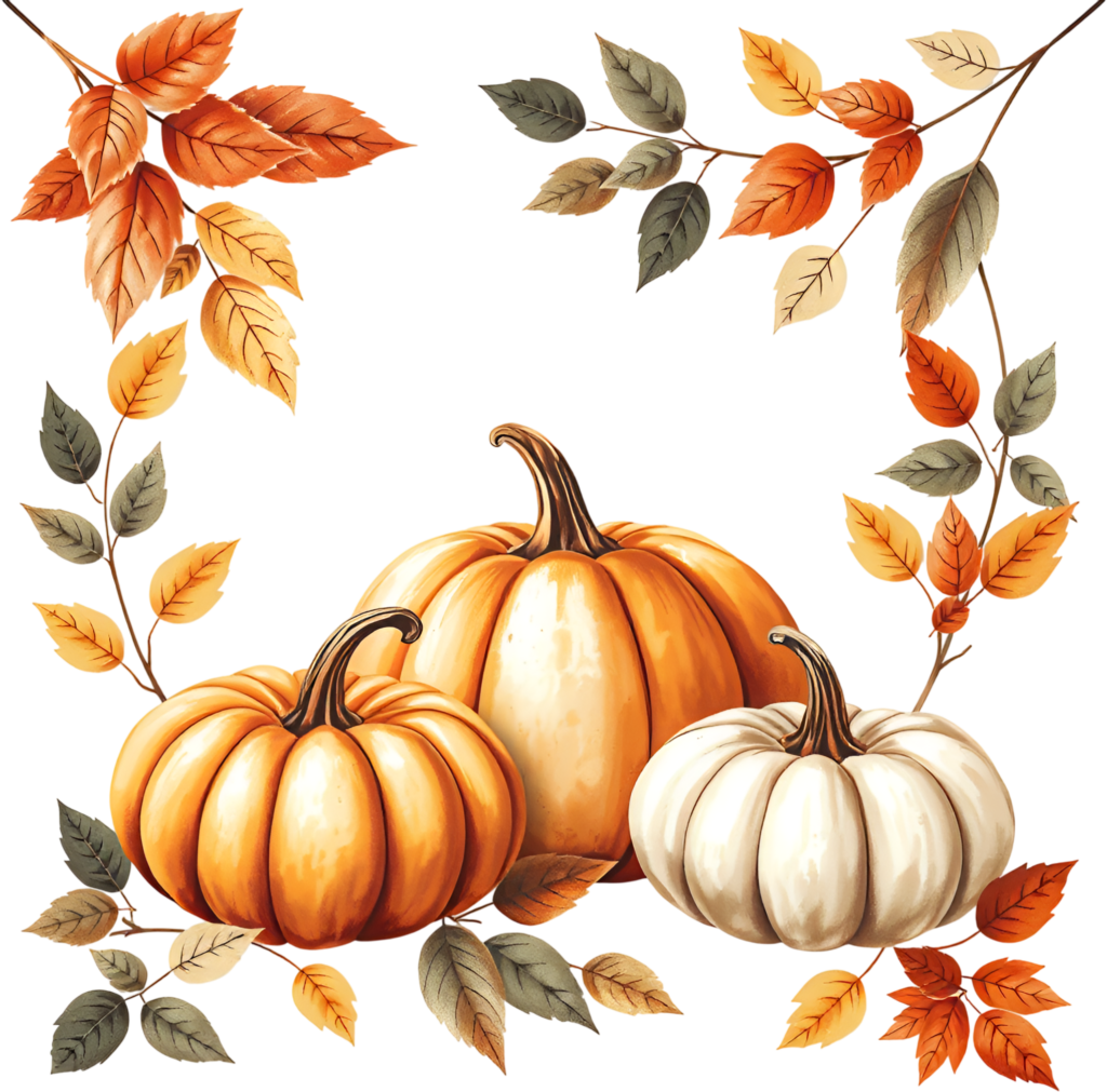 Arrange lovely autumn vignettes with three pumpkins in a leaf-adorned frame, a classic Autumn PNG illustration. 1 - Arrange lovely autumn vignettes with three pumpkins in a leaf-adorned frame, a classic Autumn PNG illustration. Free PNG Download