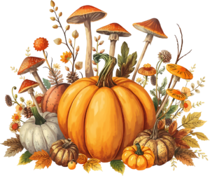 Acquire this cozy Autumn Pumpkin Basket Illustration, enriched with acorns and diverse fall leaves, an ideal PNG for warmth-themed projects 39 - Acquire this cozy Autumn Pumpkin Basket Illustration, enriched with acorns and diverse fall leaves, an ideal PNG for warmth-themed projects Free PNG Download