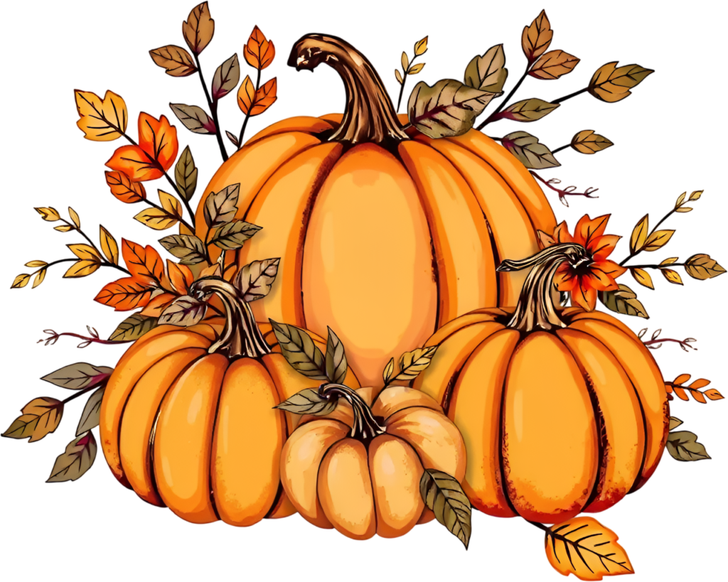 Incorporate a simple yet charming pumpkin cluster with Fall leaves for any autumn PNG Illustration 1 - Incorporate a simple yet charming pumpkin cluster with Fall leaves for any autumn PNG Illustration Free PNG Download