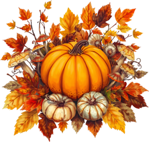 Acquire this cozy Autumn Pumpkin Basket Illustration, enriched with acorns and diverse fall leaves, an ideal PNG for warmth-themed projects 43 - Acquire this cozy Autumn Pumpkin Basket Illustration, enriched with acorns and diverse fall leaves, an ideal PNG for warmth-themed projects Free PNG Download