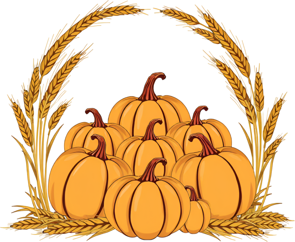 Design inviting harvest themes with pumpkins framed by golden wheat stalks Fall PNG Illustration 1 - Design inviting harvest themes with pumpkins framed by golden wheat stalks Fall PNG Illustration Free PNG Download