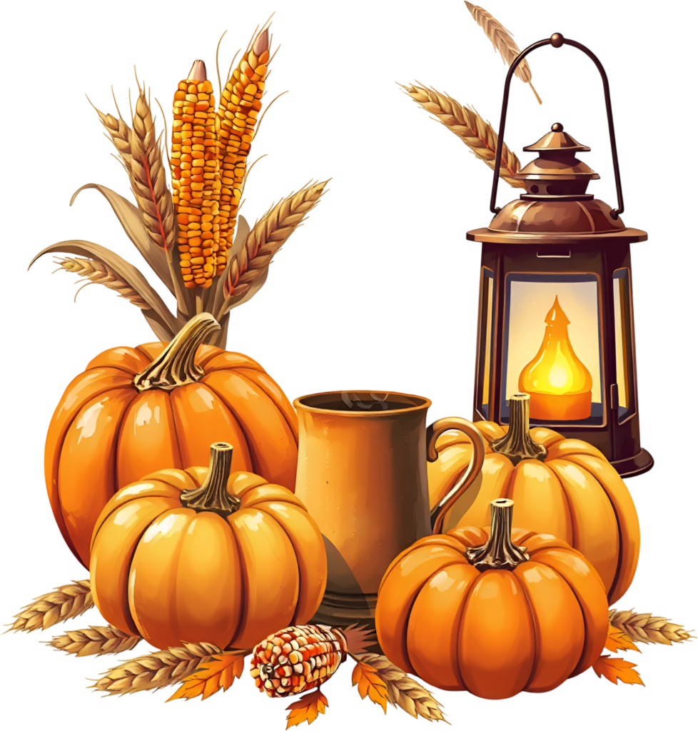 Assemble delightful harvest compositions featuring pumpkins, corn, wheat, and a lantern Fall PNG Illustration 1 - Assemble delightful harvest compositions featuring pumpkins, corn, wheat, and a lantern Fall PNG Illustration Free PNG Download