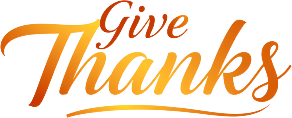 - Vibrant 'Give Thanks' gradient text PNG, ideal Autumn Clipart Illustration for festive seasonal digital products Free PNG Download