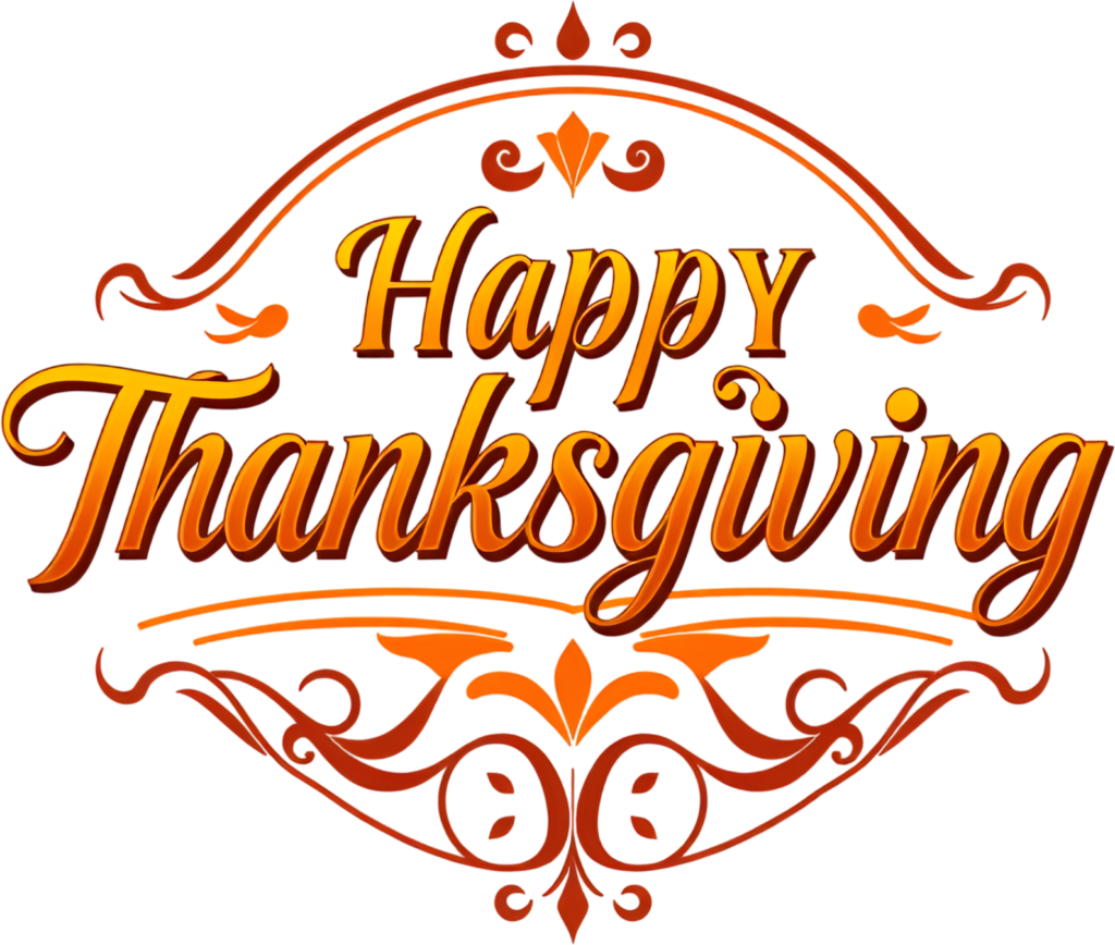 Embrace the season with this embellished 'Happy Thanksgiving' PNG, a ornate Autumn Illustration Clipart for festive decor 1 - Embrace the season with this embellished 'Happy Thanksgiving' PNG, a ornate Autumn Illustration Clipart for festive decor Free PNG Download
