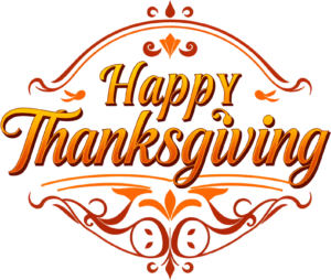 Embrace the season with this embellished ‘Happy Thanksgiving’ PNG, a ornate Autumn Illustration Clipart for festive decor