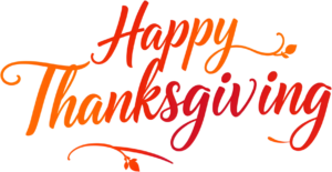 Bring color to autumn crafts with this cheerful ‘Happy Thanksgiving’ PNG, a lively Fall Clipart Illustration for warm wishes