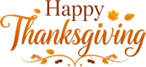Decorate with this classic ‘Happy Thanksgiving’ leaf PNG, a timeless Autumn Clipart Illustration for your holiday projects