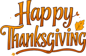 Elevate your branding with this elegant ‘Happy Thanksgiving’ PNG, a premium Autumn Illustration Clipart for memorable messages