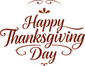 Highlight Thanksgiving messages with this decorative ‘Happy Thanksgiving Day’ PNG, a rustic Autumn Illustration Clipart for seasonal posts