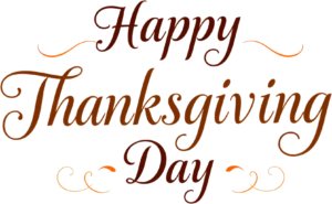 Produce beautiful content using this textured ‘Happy Thanksgiving Day’ PNG, a bold Autumn Illustration Clipart for festive projects