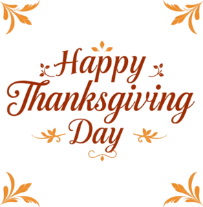 Frame your festive season with this leaf-adorned ‘Happy Thanksgiving Day’ PNG, a captivating Fall Clipart Illustration for heartfelt decor