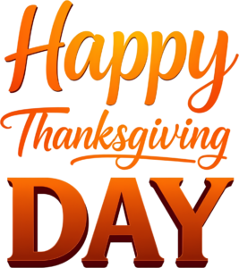 Present festive greetings with this framed ‘Happy Thanksgiving Day’ PNG, a rustic Autumn Illustration Clipart for cozy themes