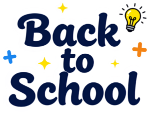 Cheerful hand-drawn Back to School message, an imaginative illustration with lightbulb clipart PNG elements