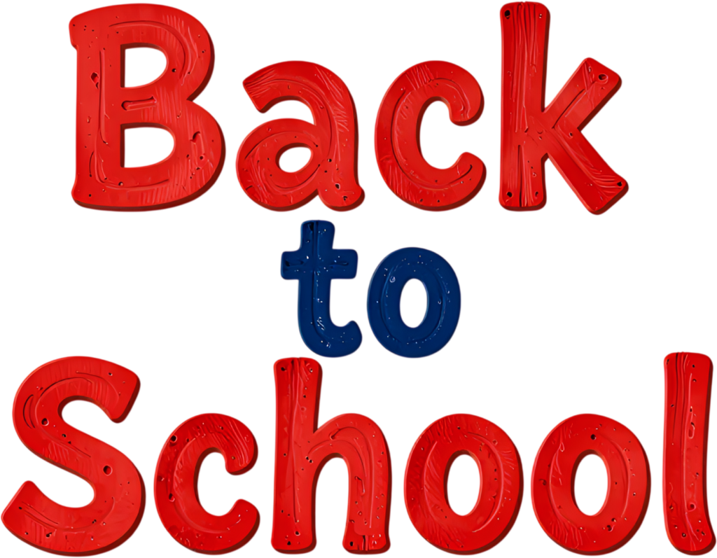 Striking red Back to School phrase, featuring a distinct blue "to," a textured illustration clipart PNG 1 - Striking red Back to School phrase, featuring a distinct blue "to," a textured illustration clipart PNG Free PNG Download