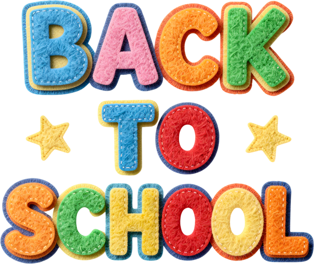 Joyful felt Back to School letters, vibrant multi-colored and stitched, a cheerful illustration clipart PNG 1 - Joyful felt Back to School letters, vibrant multi-colored and stitched, a cheerful illustration clipart PNG Free PNG Download