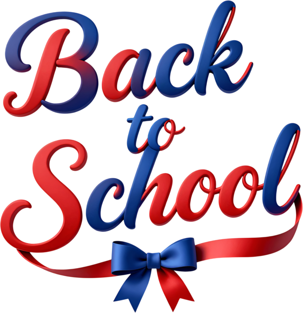 Elegant cursive Back to School script, adorned with a blue and red ribbon, a stylish illustration clipart PNG 1 - Elegant cursive Back to School script, adorned with a blue and red ribbon, a stylish illustration clipart PNG Free PNG Download