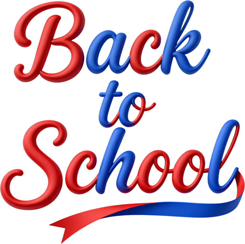 Graceful cursive Back to School text, highlighted with a flowing red and blue ribbon, a sleek illustration clipart PNG 1 - Graceful cursive Back to School text, highlighted with a flowing red and blue ribbon, a sleek illustration clipart PNG Free PNG Download