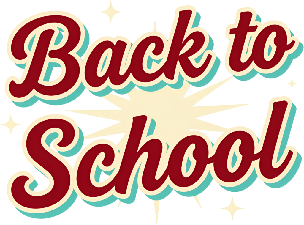 Dynamic retro Back to School text, with a starburst background and sparkling elements, a vibrant illustration clipart PNG 1 - Dynamic retro Back to School text, with a starburst background and sparkling elements, a vibrant illustration clipart PNG Free PNG Download