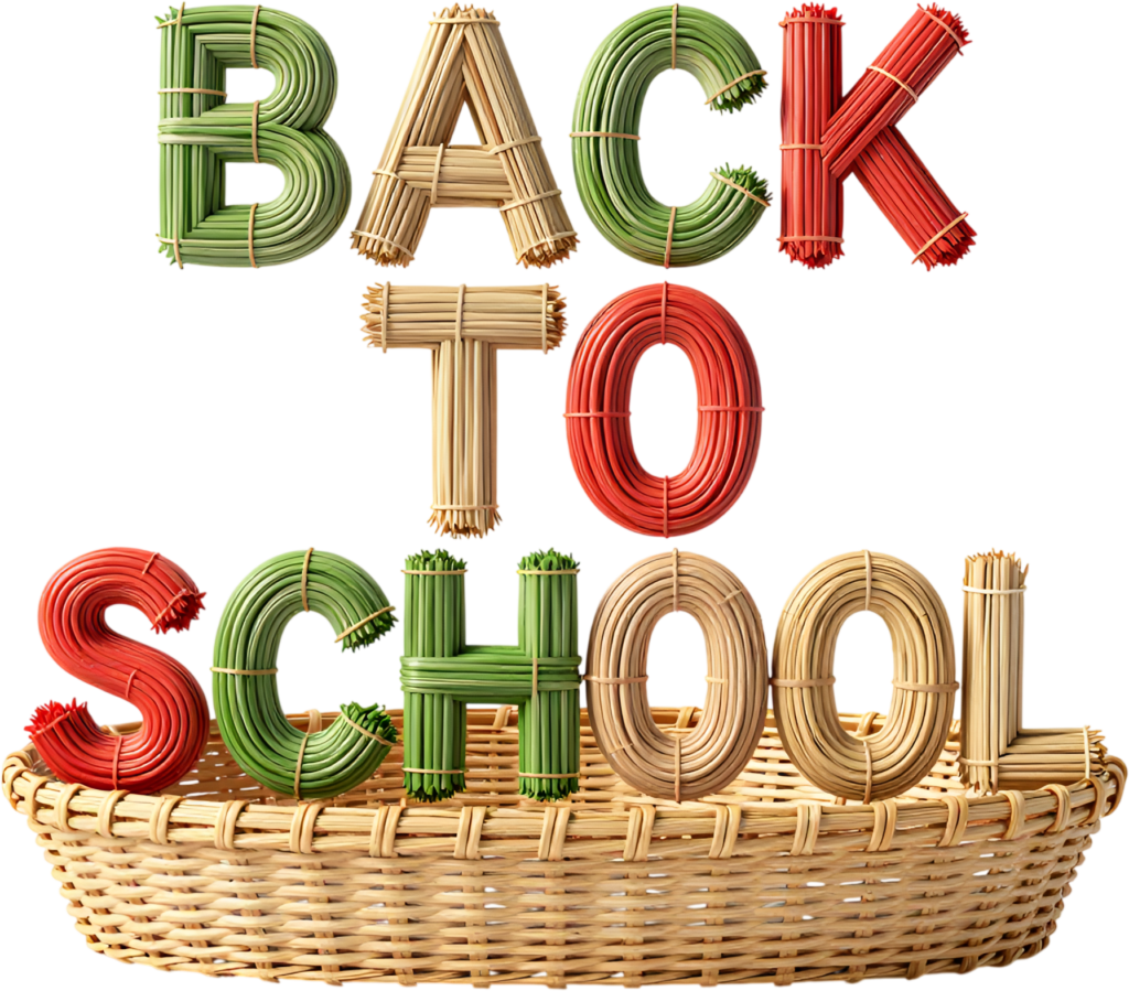 Handcrafted straw-textured "BACK TO SCHOOL" wordmark, a unique PNG clipart design for rustic autumn educational decor. 1 - Handcrafted straw-textured "BACK TO SCHOOL" wordmark, a unique PNG clipart design for rustic autumn educational decor. Free PNG Download