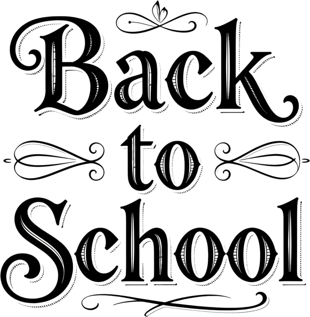 Craft with this elegant ornate "Back to School" wordmark, a sophisticated PNG clipart for classic academic announcements. 1 - Craft with this elegant ornate "Back to School" wordmark, a sophisticated PNG clipart for classic academic announcements. Free PNG Download