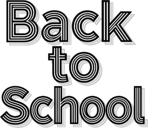 Get ready with this bold retro striped “Back to School” wordmark, a dynamic PNG clipart graphic for modern academic posters.