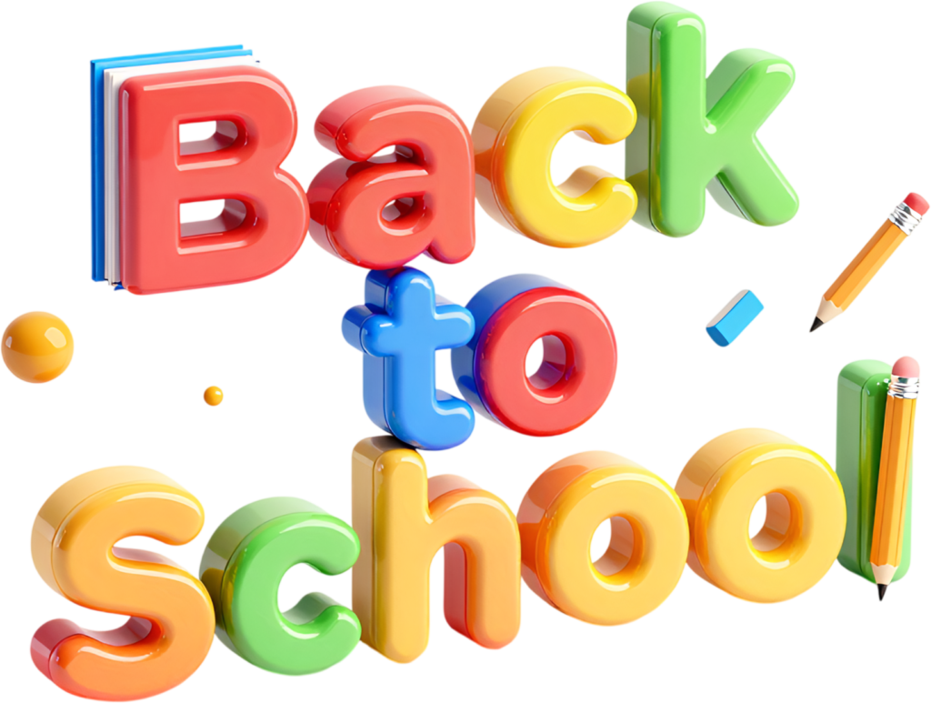 Energize learning with this vibrant 3D "Back to School" wordmark, a glossy PNG clipart for educational printables. 1 - Energize learning with this vibrant 3D "Back to School" wordmark, a glossy PNG clipart for educational printables. Free PNG Download