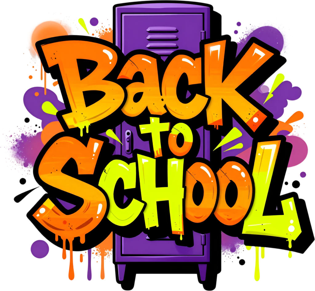 - Power up designs with this urban graffiti "Back to School" wordmark, a cool PNG clipart for school event promotion. Free PNG Download