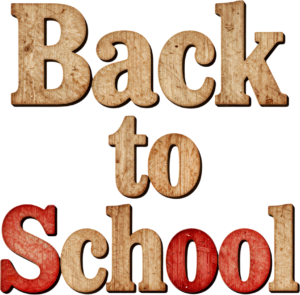 Warm up designs with this rustic wood “Back to School” wordmark, a textured PNG clipart for natural educational crafts.