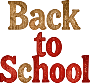 Showcase tradition with this textured wood “Back to School” wordmark, a durable PNG clipart for heritage educational signage.