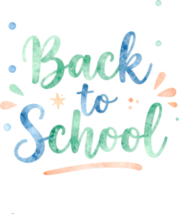 Inspire creativity with this watercolor “Back to School” wordmark, a lovely PNG clipart for gentle artistic invitations.