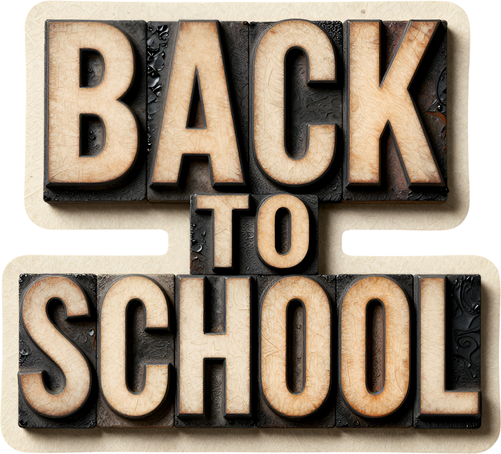 Publish with this vintage letterpress "BACK TO SCHOOL" wordmark, a textured PNG clipart for traditional printing projects. 1 - Publish with this vintage letterpress "BACK TO SCHOOL" wordmark, a textured PNG clipart for traditional printing projects. Free PNG Download