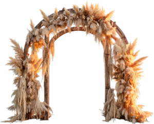 Bohemian Wedding Arch Illustration PNG Pampas Grass Decor