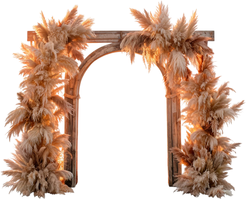 - Boho Rustic Arch Illustration PNG Pampas Grass Wedding Backdrop Free PNG Download