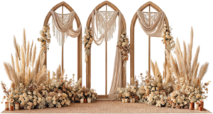 Boho Wedding Backdrop Illustration PNG Digital Archway Graphic
