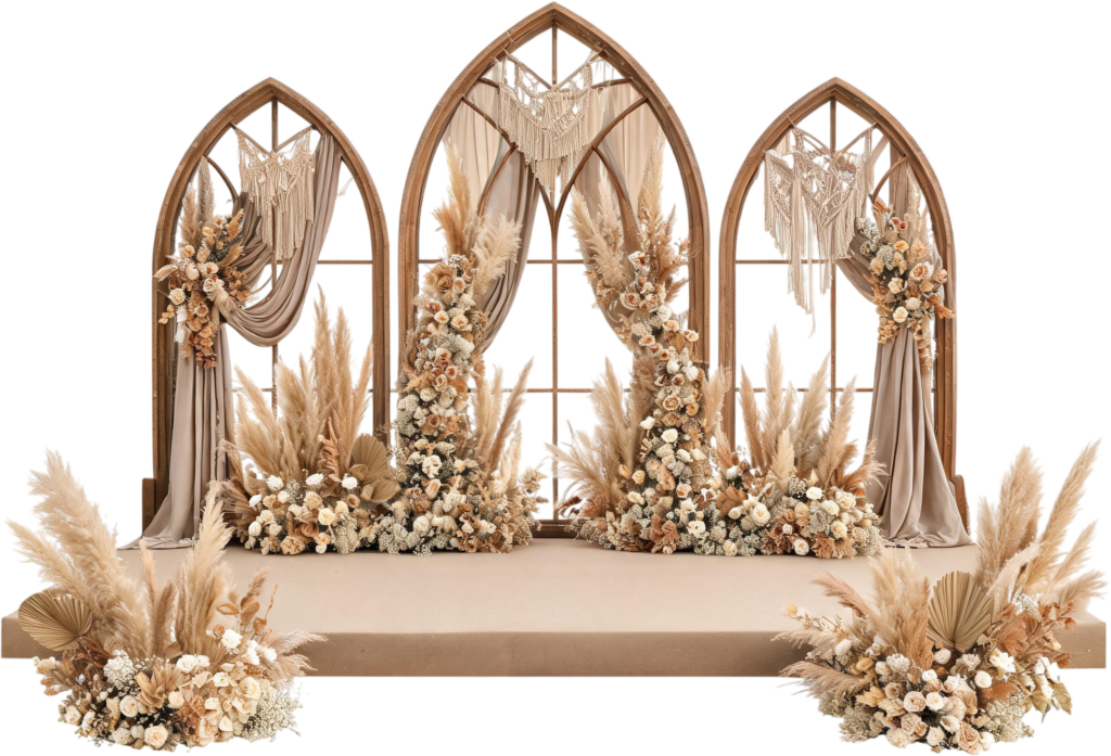 Boho Wedding Arch Illustration PNG Backdrop for Event Design 1 - Boho Wedding Arch Illustration PNG Backdrop for Event Design Free PNG Download