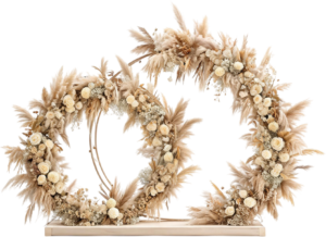 Boho Pampas Grass Illustration PNG Dried Floral Wedding Hoop Arch