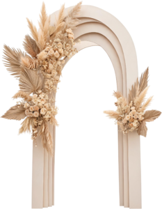 Boho Pampas Floral Arch Illustration PNG for Wedding Design