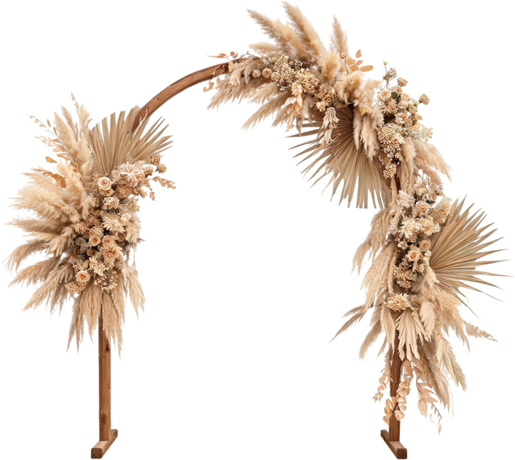 - Curved Wood Arch Illustrations, PNG with Boho Pampas Grass & Roses Free PNG Download