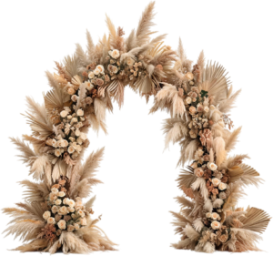 Grand Boho Arch Illustrations, PNG with Full Floral Wedding Display