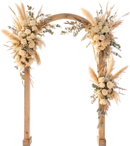 Rustic Wedding Arch Illustrations, PNG with Pampas Roses Eucalyptus