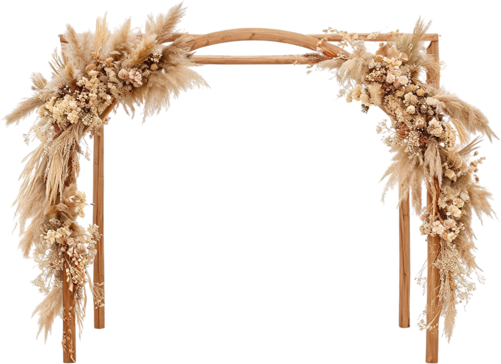 - Simple Wood Arch Illustrations, PNG with Boho Pampas & Dried Florals Free PNG Download