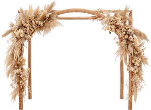 Simple Wood Arch Illustrations, PNG with Boho Pampas & Dried Florals