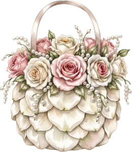Vibrant Coral Potli Bag, designed with a grand lily and pearl-studded frame, a splendid Bridal PNG Clipart 46 - Vibrant Coral Potli Bag, designed with a grand lily and pearl-studded frame, a splendid Bridal PNG Clipart Free PNG Download