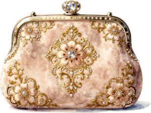 Pastel Quilted Clutch with a pearl and lace diamond pattern, a charming PNG for women's decorative clipart 49 - Pastel Quilted Clutch with a pearl and lace diamond pattern, a charming PNG for women's decorative clipart Free PNG Download