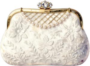 Pastel Quilted Clutch with a pearl and lace diamond pattern, a charming PNG for women's decorative clipart 7 - Pastel Quilted Clutch with a pearl and lace diamond pattern, a charming PNG for women's decorative clipart Free PNG Download